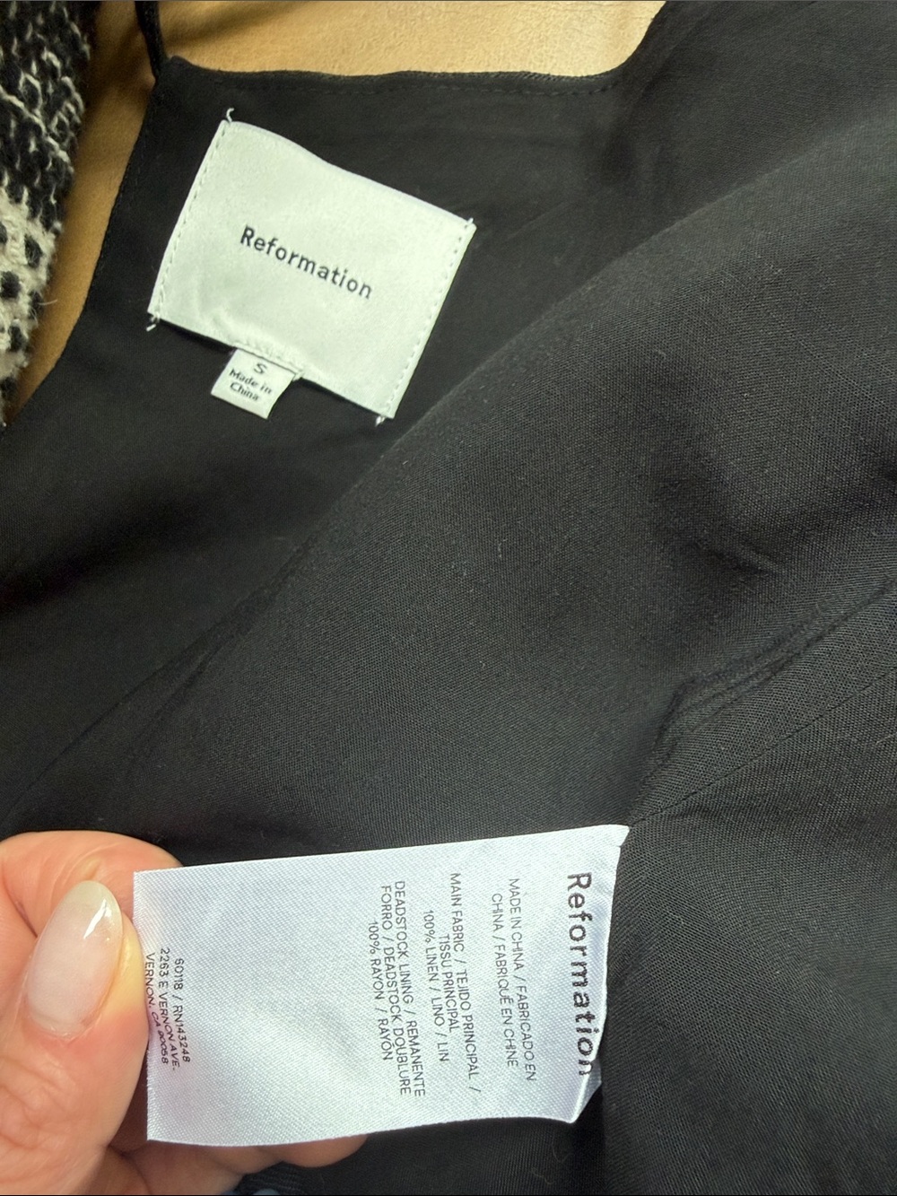 Reformation Fable Linen Open Tie Back Top - Picture 6 of 6